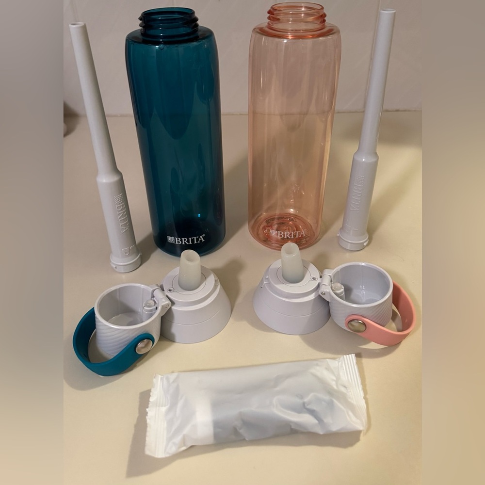 TWO Brita Water Bottles with One Filter 26oz